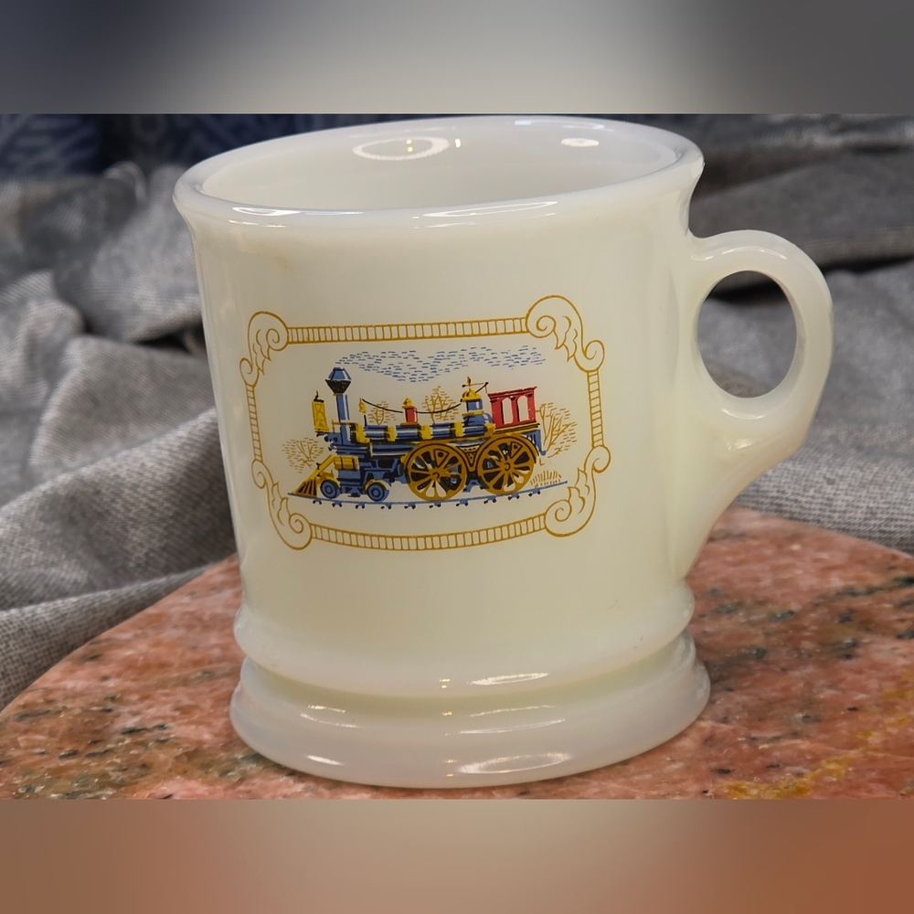 Vintage Avon Steam Engine Milk Glass, Coffee/Tea/Shaving Mug